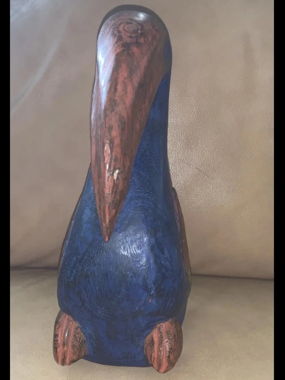 🇺🇸 Vtg Pier 1 Carved Wooden Exotic Toucan Bird Sculpture Handmade in Thailand